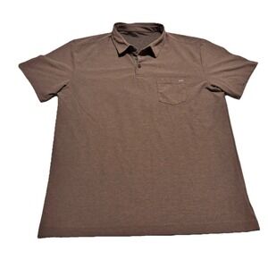 VUORI Ace Polo Shirt Mens Large Short Sleeve Sable Brown Golf Casual Soft